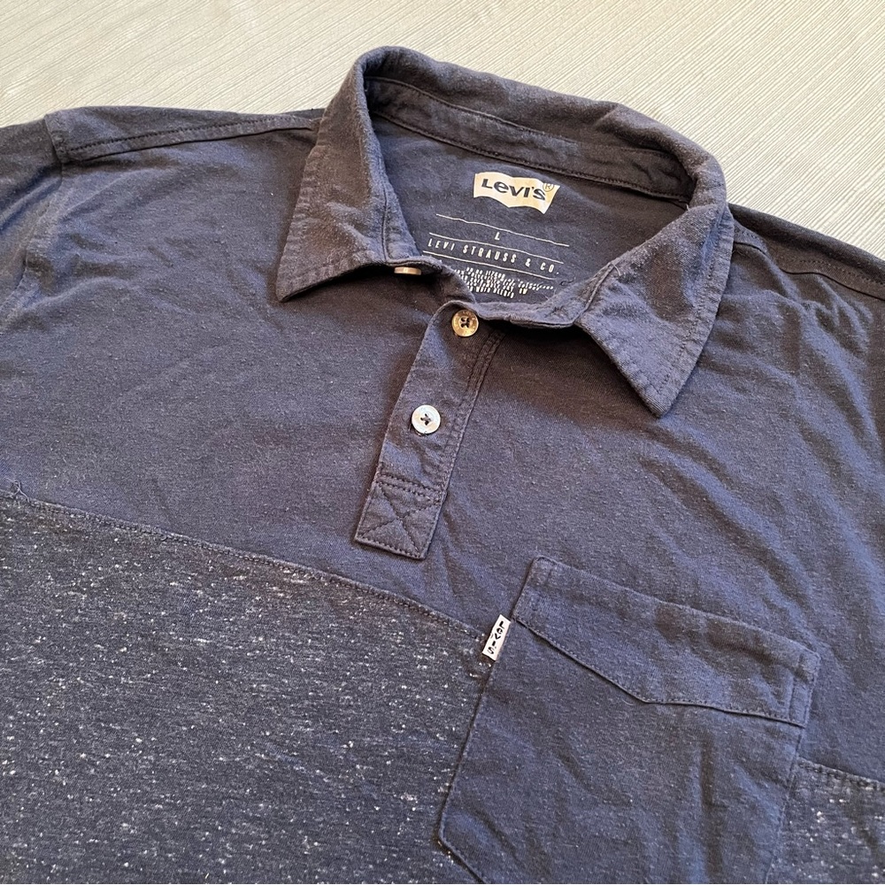 Levi’s Men’s Blue Color Block Polo Size Large